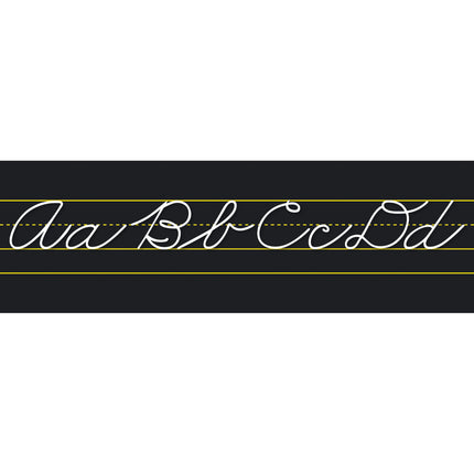 Alphabet Line Traditional Cursive Black