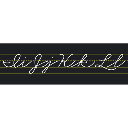 Alphabet Line Traditional Cursive Black