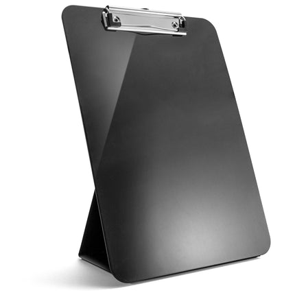 Recycled Plastic Clipboard, Easel Back, Letter Size, Low Profile Clip