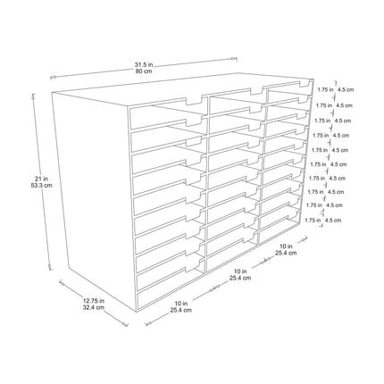Mailbox, 30-Slot, Blue