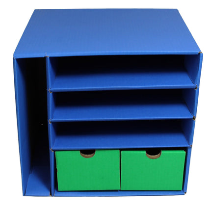Management Center, 4 Slots, Blue & 2 Drawers, Green