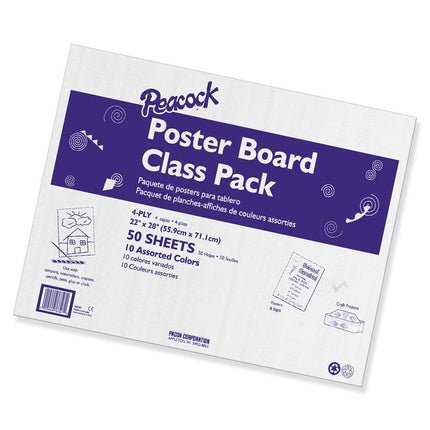 Poster Board Class Pack, 10 Assorted Colors, 22x28