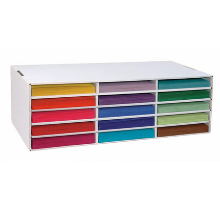 Construction Paper Storage, 15-Slot, White