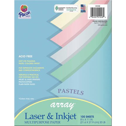 Pastel Multi-Purpose Paper, 5 Assorted Colors