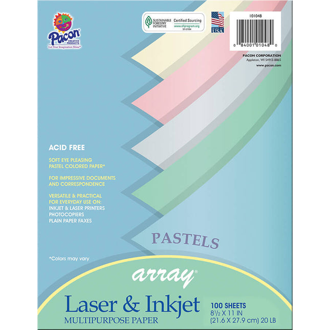 Pastel Multi-Purpose Paper, 5 Assorted Colors