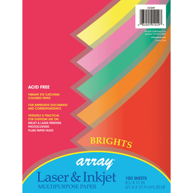 Bright Multi-Purpose Paper, 5 Assorted Colors