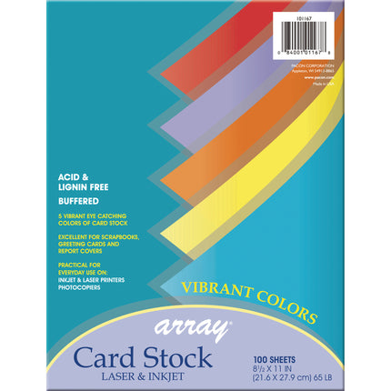 Vibrant Card Stock, 5 Assorted Colors