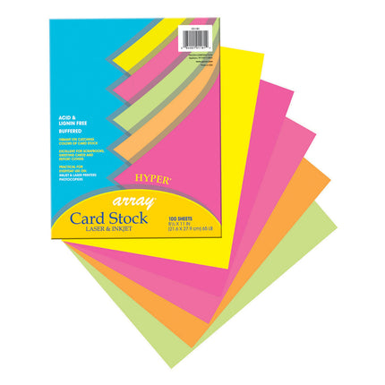 Hyper Card Stock, 5 Assorted Colors