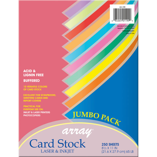 Array Card Stock, Colorful Asst. 250 SHT