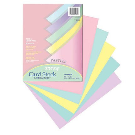 Pastel Card Stock, 5 Assorted Colors