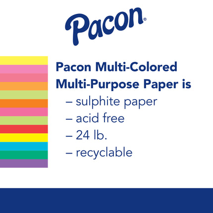 Bright Multi-Purpose Paper, 5 Assorted Colors