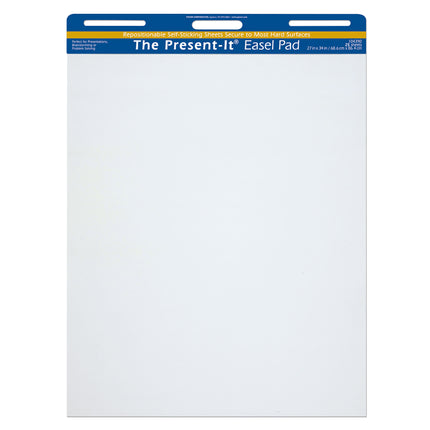 Easel Pad, Self-Adhesive, White, Unruled 27" x 34", 25 Sheets