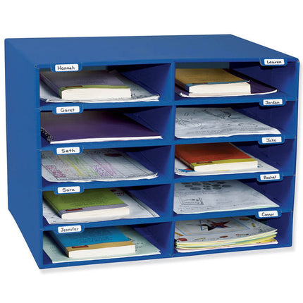 Mailbox, 10-Slot, Blue