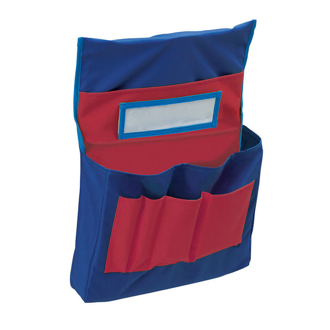 Chair Storage Pocket Chart, Blue & Red
