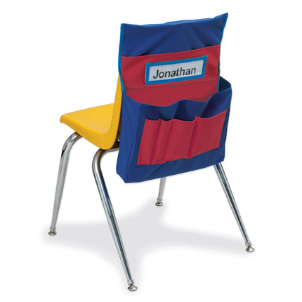 Chair Storage Pocket Chart, Blue & Red