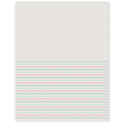 Newsprint Handwriting Paper, Picture Story, Grade 2, 1/2" x 1/4" x 1/4" Ruled Short, 8-1/2" x 11", 500 Sheets
