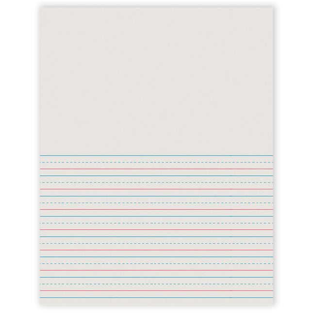 Newsprint Handwriting Paper, Picture Story, Grade 2, 1/2" x 1/4" x 1/4" Ruled Short, 8-1/2" x 11", 500 Sheets