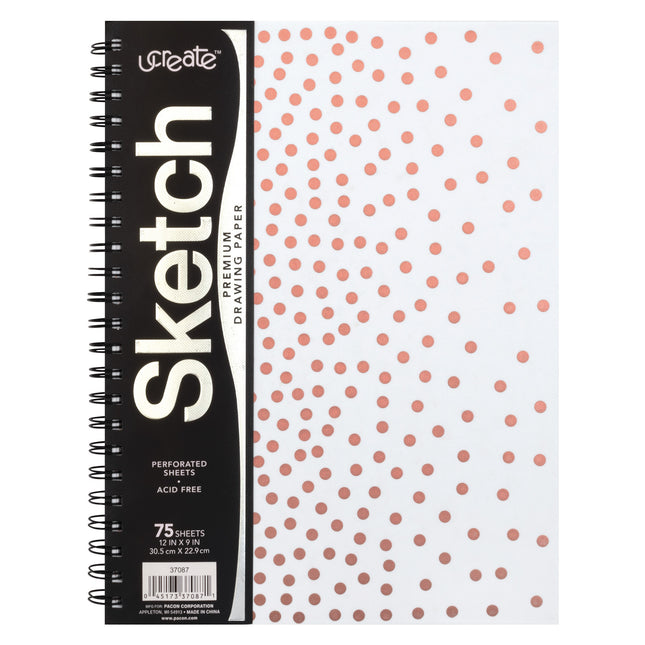 Rose Gold Dots Poly Sketch Book