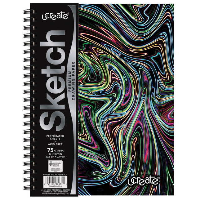 Neon Abstract Poly Sketch Book