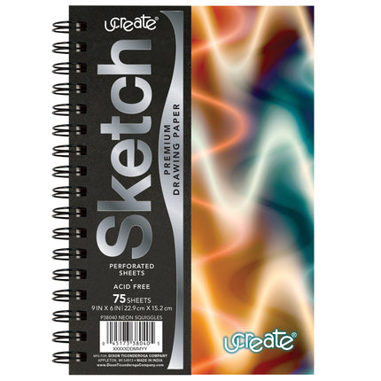 Neon Squiggles Poly Sketch Book