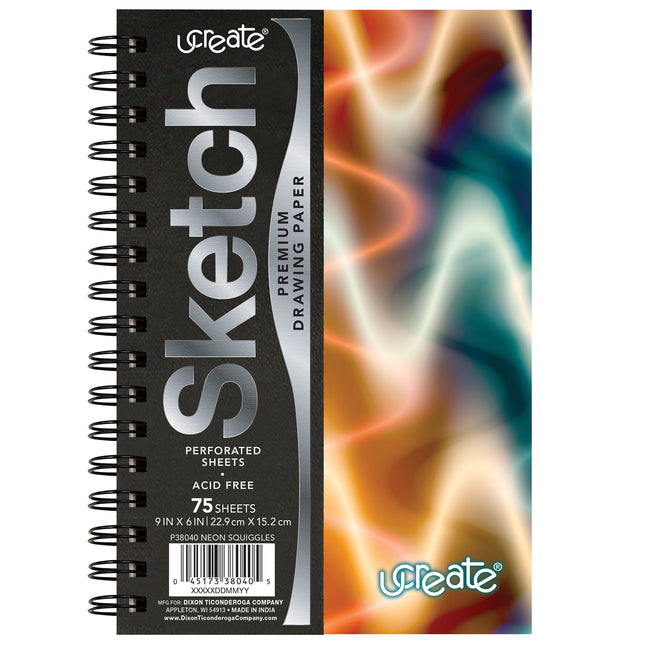 Neon Squiggles Poly Sketch Book