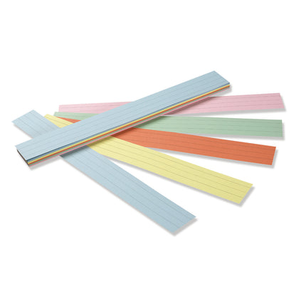 Sentence Strips, 5 Assorted Colors, Ruled, 100 Strips