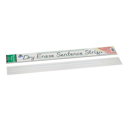 Dry Erase Sentence Strips, White, Ruled, 30 Strips