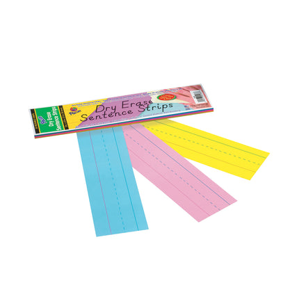 Dry Erase Sentence Strips, 3 Assorted Colors, 30 Strips