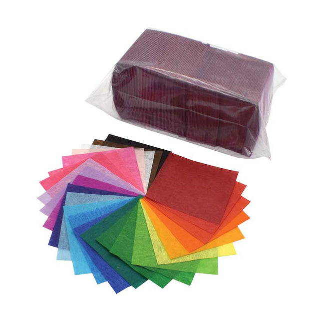 Deluxe Bleeding Art Tissue Squares, 25 Assorted Colors
