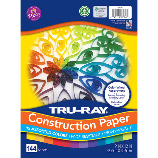 Tru-Ray, 12 Vibrant Colors, 9x12