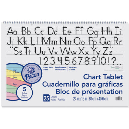 Colored Paper Chart Tablet, Manuscript Cover, 5 Assorted Colors, 1-1/2 ...