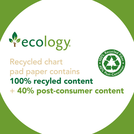 Recycled Chart Pad, Manuscript Cover, 1-1/2" Ruled 24" x 32", 70 Sheets