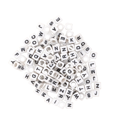 Alphabet Beads, Black & White, 150 Count