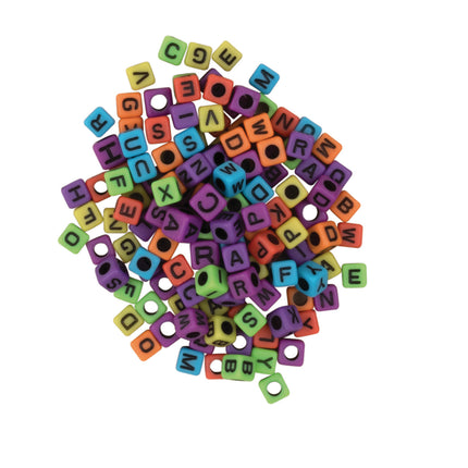 Alphabet Beads, Assorted Rainbow Colors, 150 Count
