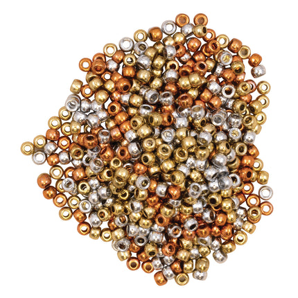 Pony Beads, Gold, Silver & Copper, 500 Count