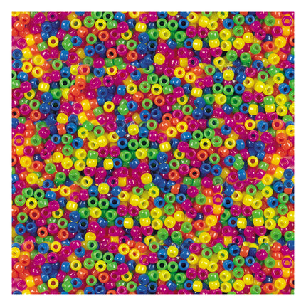 Pony Beads, Assorted Neon, 1000 Pieces