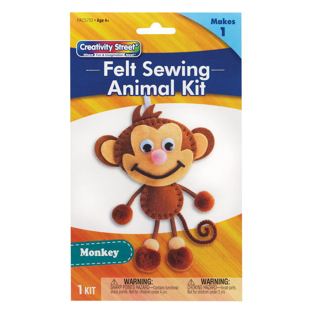 Felt Sewing Animal Kit, Monkey