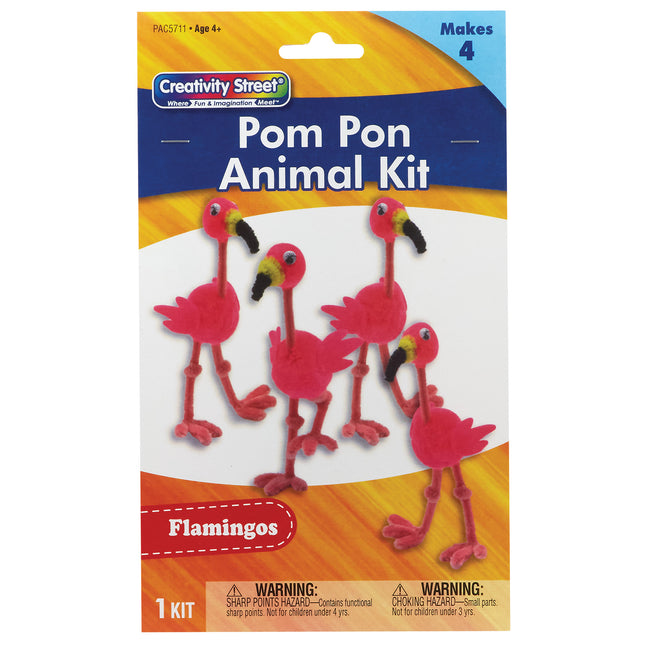 Pom Pon Animal Kit, Flamingos