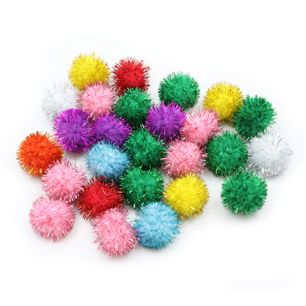 Glitter Pom Pons, Assorted Colors, 40 Pieces