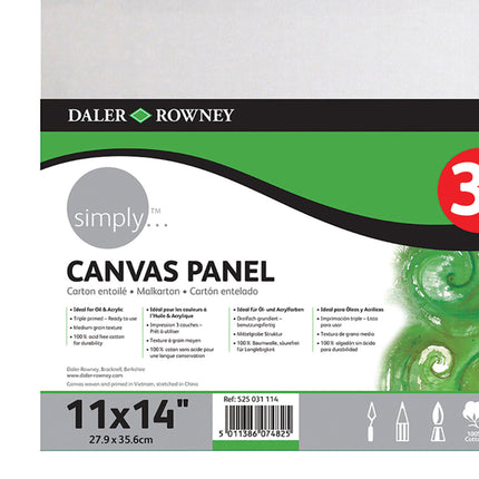 Canvas Panels Set 11x14in 3/pk White