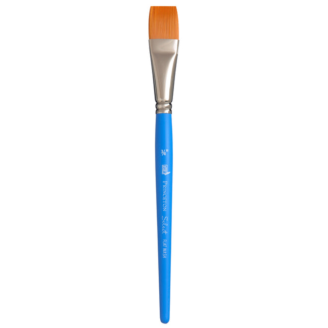 Select Flat Wash Brush Size 3/4in Series 3750 Short Blue Handle