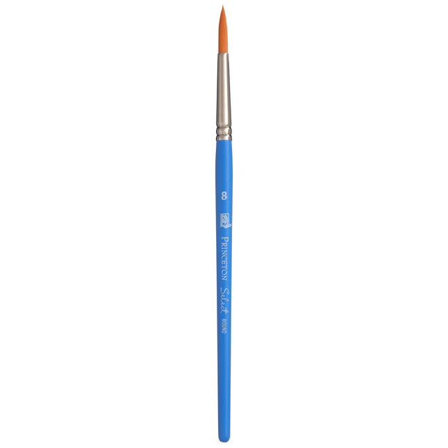 Select Round Brush Size 8 Synthetic Series 3750 Short Blue Handle