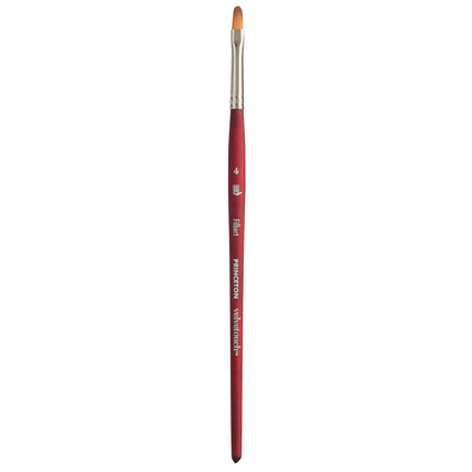 Velvetouch Filbert Brush Size 4 Series 3950 Short Scarlet Handle