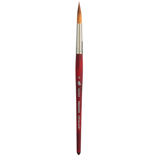 Velvetouch Long Round Brush Size 12 Series 3950 Short Scarlet Handle