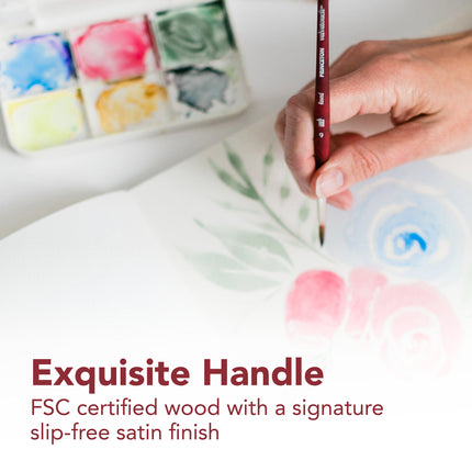 Velvetouch Round Brush Size 1 Series 3950 Short Scarlet Handle
