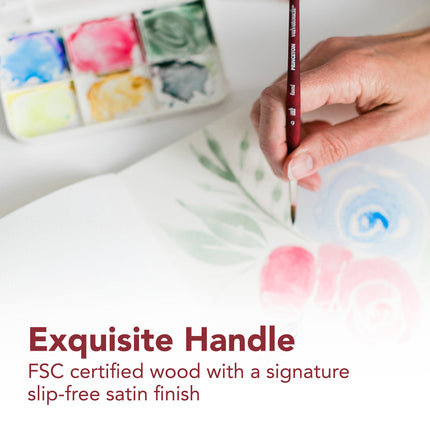 Velvetouch Round Brush Size 2 Series 3950 Short Scarlet Handle