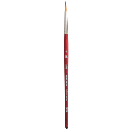 Velvetouch Round Brush Size 4 Series 3950 Short Scarlet Handle