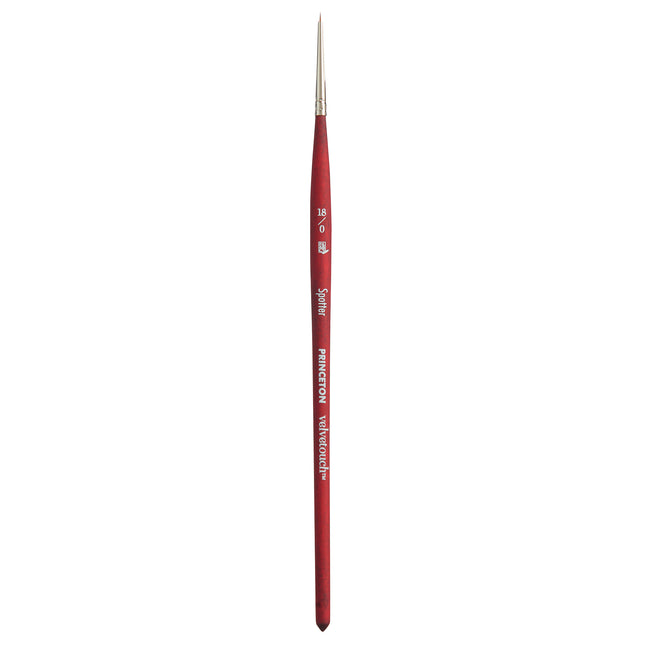 Velvetouch Spotter Brush Size 18/0 Series 3950 Short Scarlet Handle