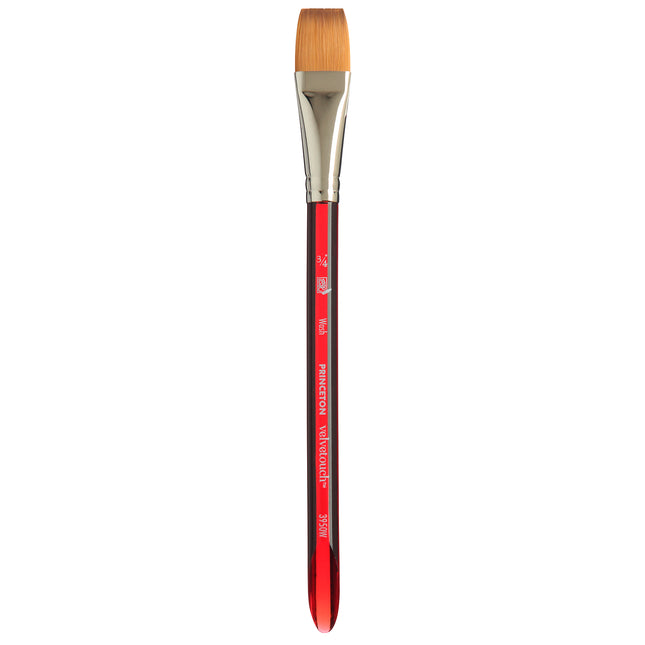 Velvetouch Wash Brush Size 3/4in Series 3950 Short Scarlet Handle