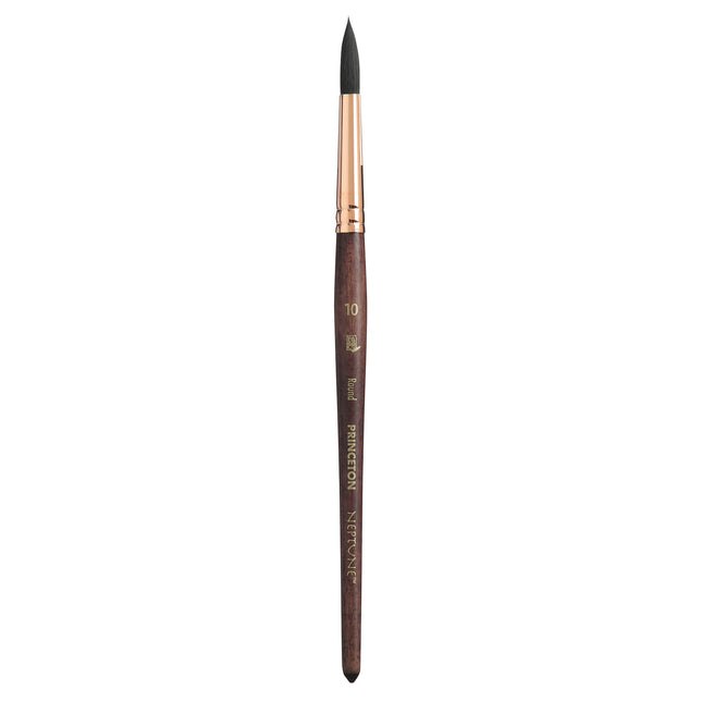 Neptune Round Brush Size 10 Series 4750 Short Dark Wood Handle